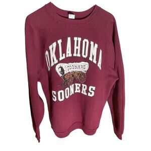 Vintage Oklahoma University OU Sooners Sweatshirt Sz XL Discus Athletic BIG LOGO